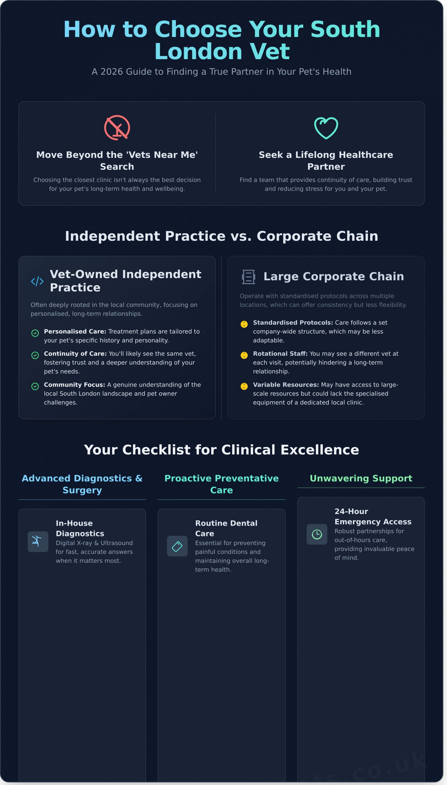 Your Guide to Choosing the Best South London Vet Clinic in 2026 - Infographic
