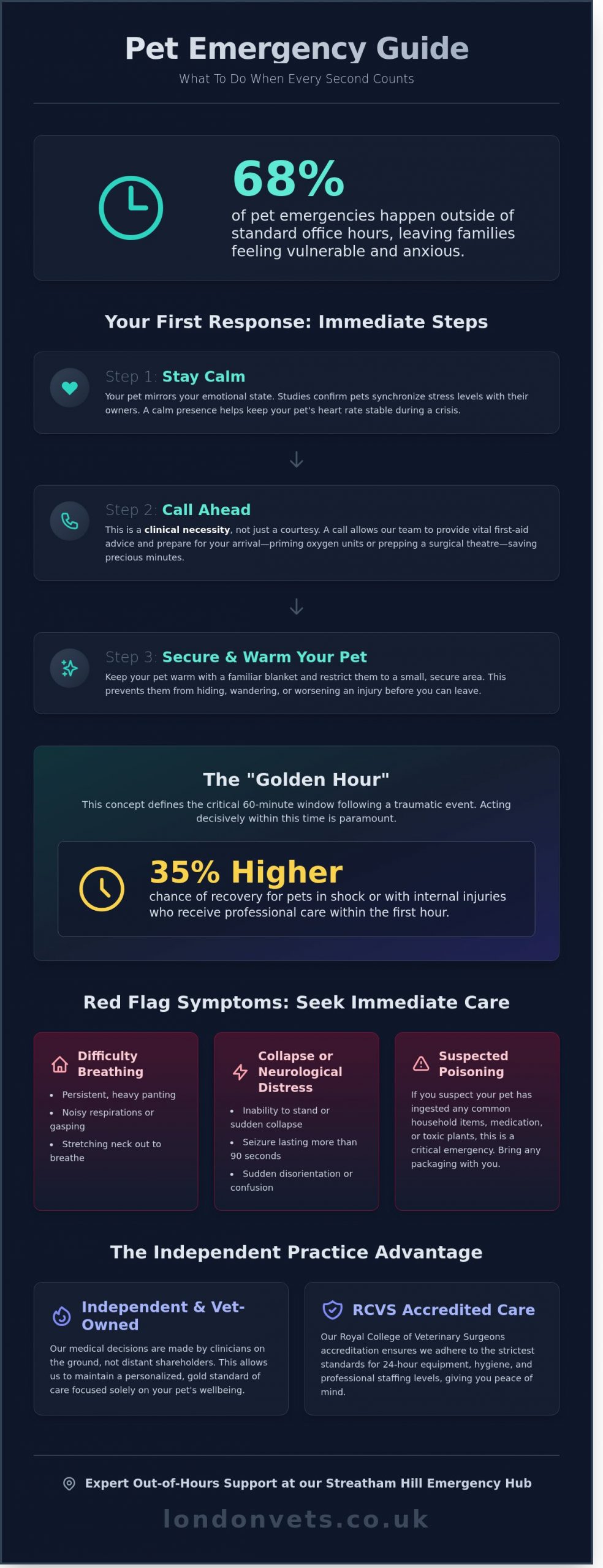 24-Hour Vet Near Me in London: Immediate Emergency Pet Care (2026) - Infographic