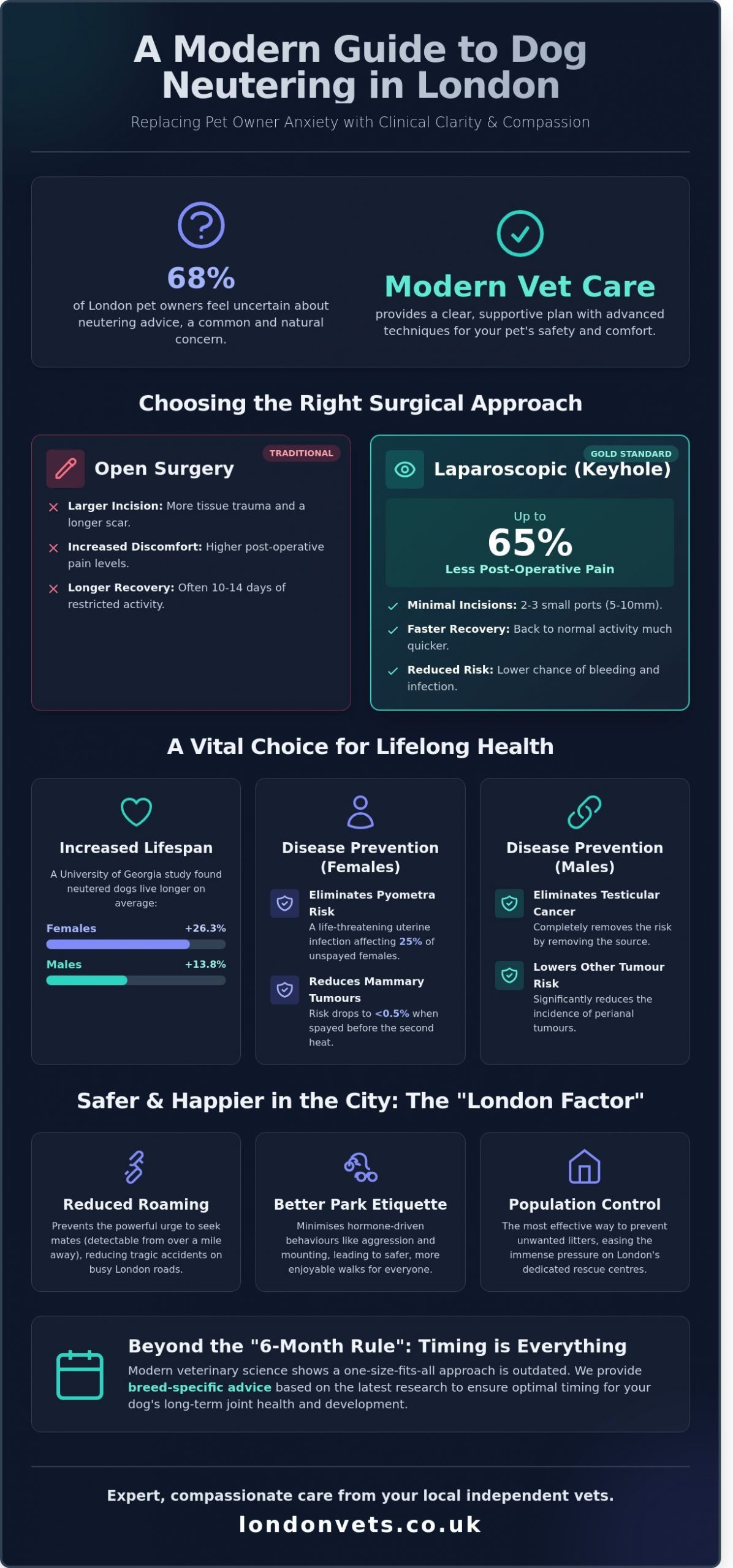 Dog Neutering in London: The Complete 2026 Owner’s Guide to Benefits, Timing, and Care - Infographic