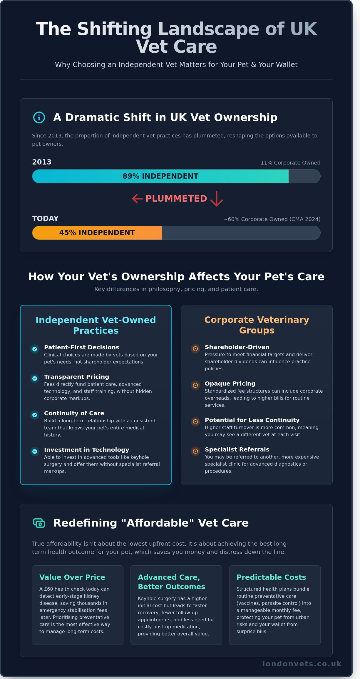 Affordable Vet Care in London: A Guide to Quality and Value in 2026 - Infographic